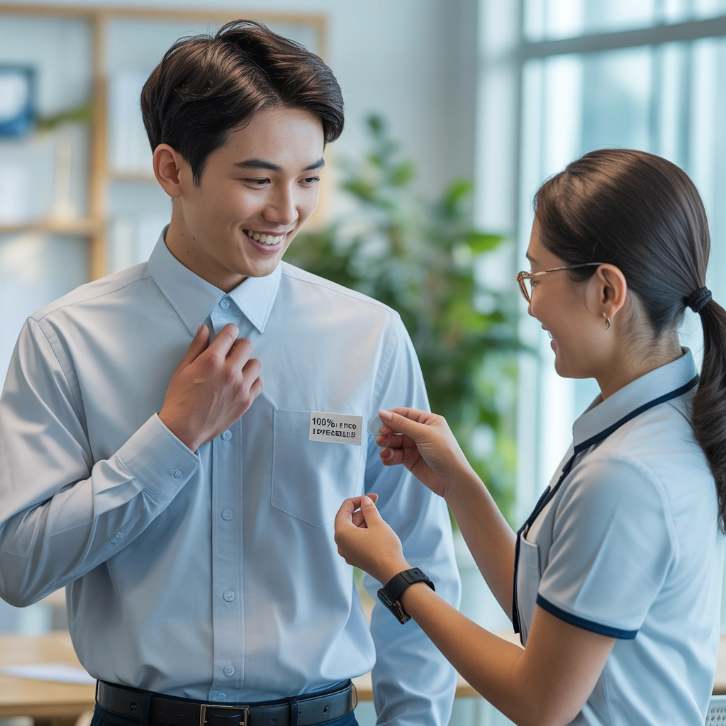 台灣上班族體驗柔軟舒適的高質感回收寶特瓶環保制服