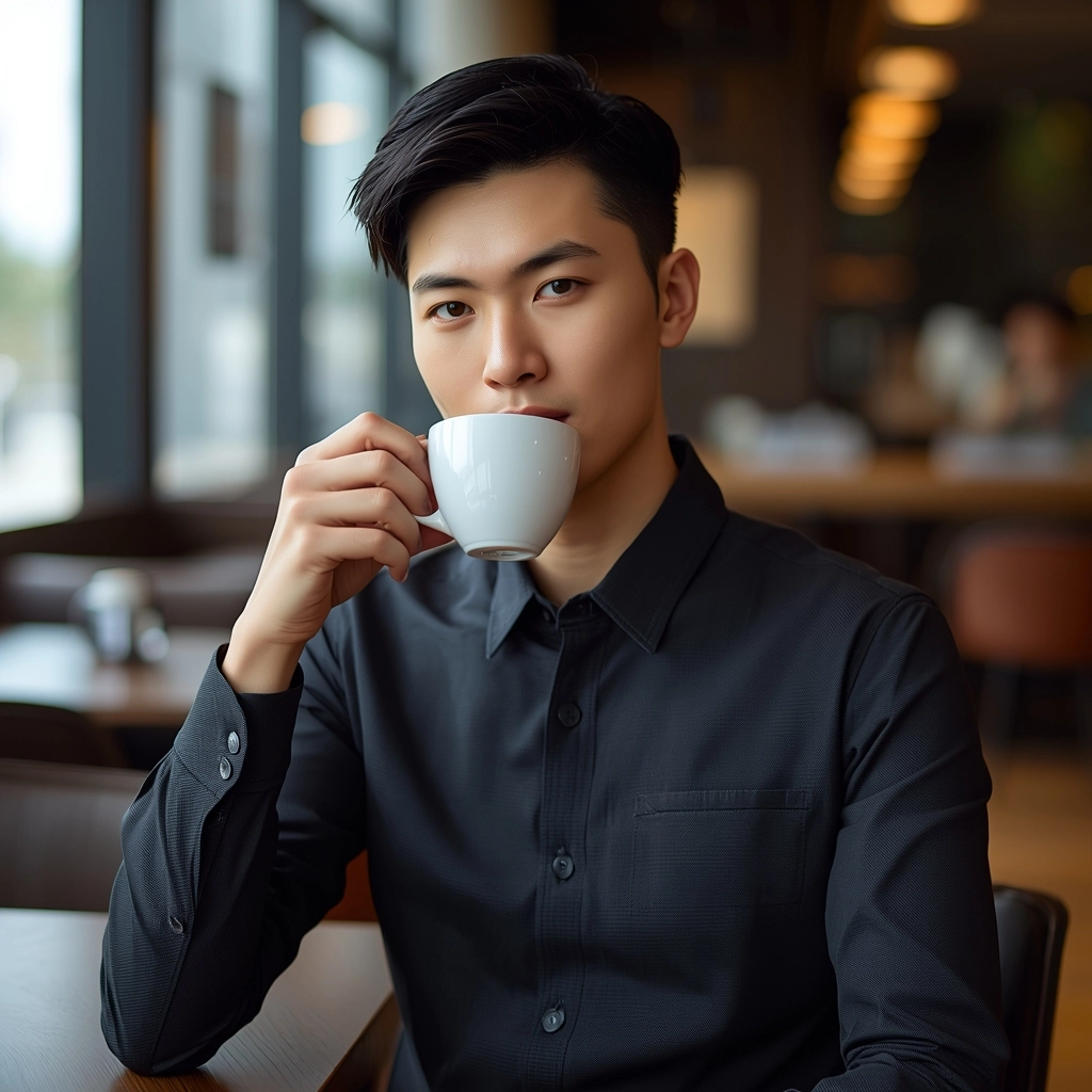 穿著精品級客製化服裝的台灣年輕上班族