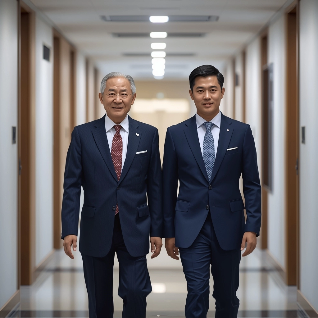兩代領導人穿著訂製西裝展現傳承與並肩作戰