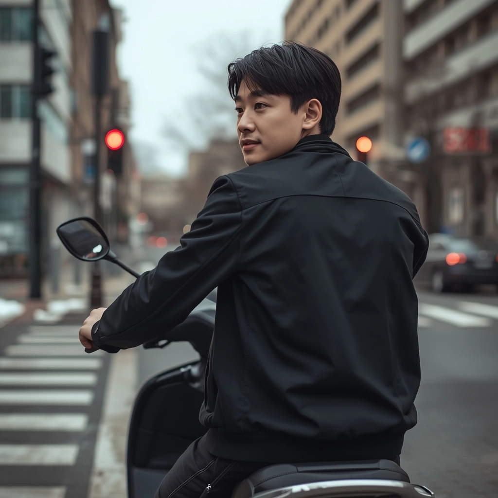 台灣外勤業務穿著具備隱藏防風袖口與前短後長下擺的機車族制服