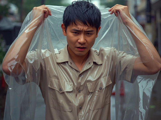 廉價防潑水制服不透氣，導致員工流汗悶熱不適