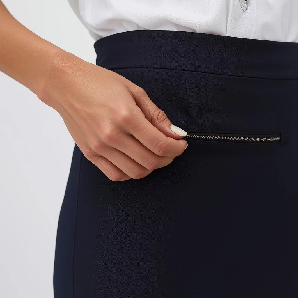 採購人員進行制服拉鍊驗收測試